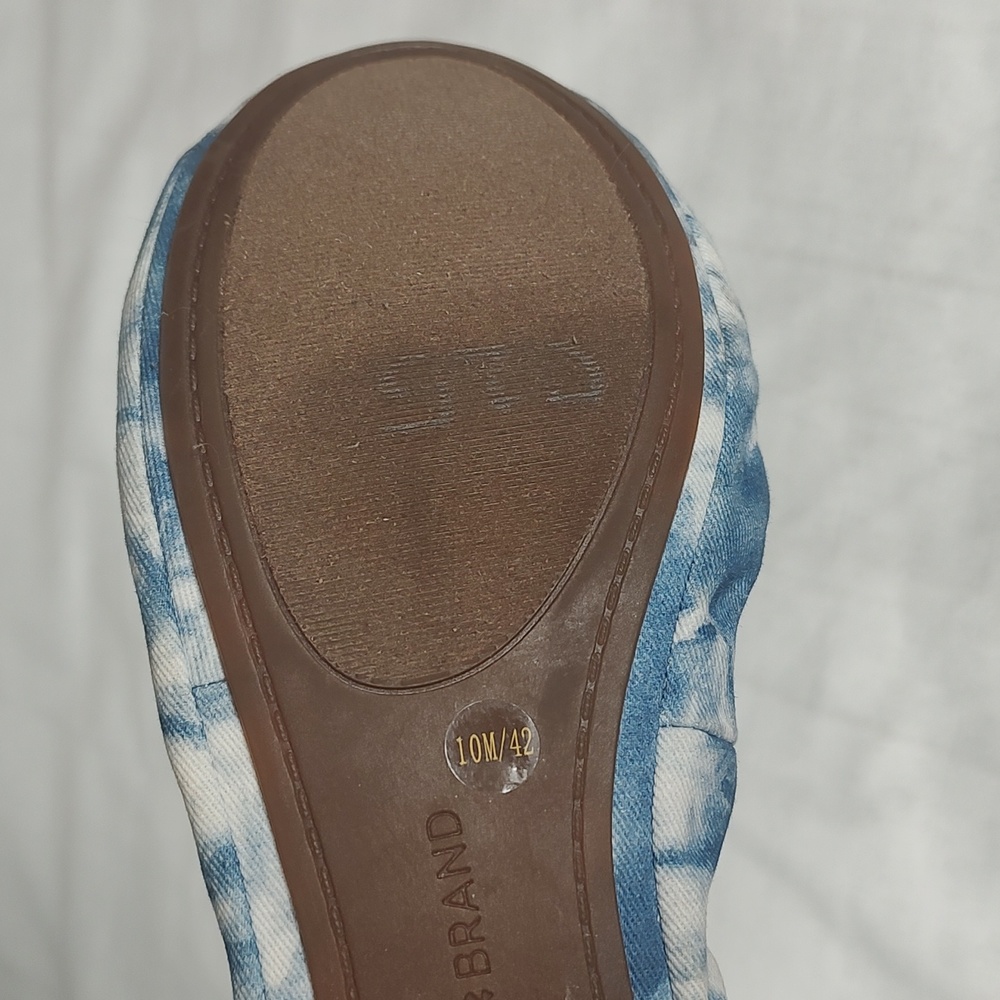 Lucky Brand White Blue Marble Slip On Ballet Slippers Flat Womens Size 10 - Picture 5 of 5